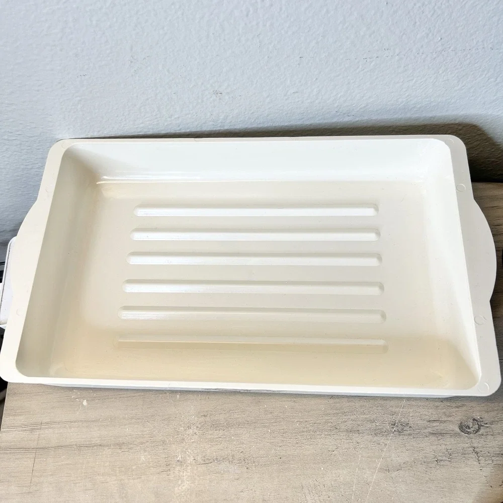 Vintage Tara Products Microwave‎ Baking Dish Crèam w/ Floral Brown 13.5